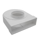 Kair Rotating Elbow Bend Adaptor Rectangular to Round 90 Degree Bend - 204x60mm, 100mm