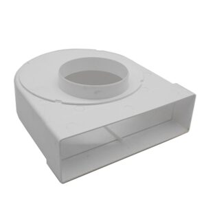 Kair Rotating Elbow Bend Adaptor Rectangular to Round 90 Degree Bend - 204x60mm, 100mm