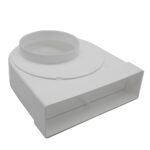 Kair Rotating Elbow Bend Adaptor Rectangular to Round 90 Degree Bend - 204x60mm, 125mm