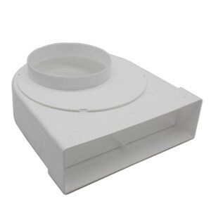 Kair Rotating Elbow Bend Adaptor Rectangular to Round 90 Degree Bend - 204x60mm, 125mm