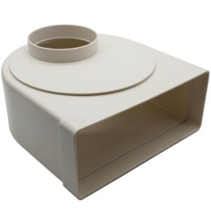 Kair Rotating Elbow Bend Adaptor Rectangular to Round 90 Degree Bend - 220x90mm, 100mm