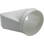 Kair Ducting Straight Adaptor Rectangular to Round - 220x90mm, 150mm