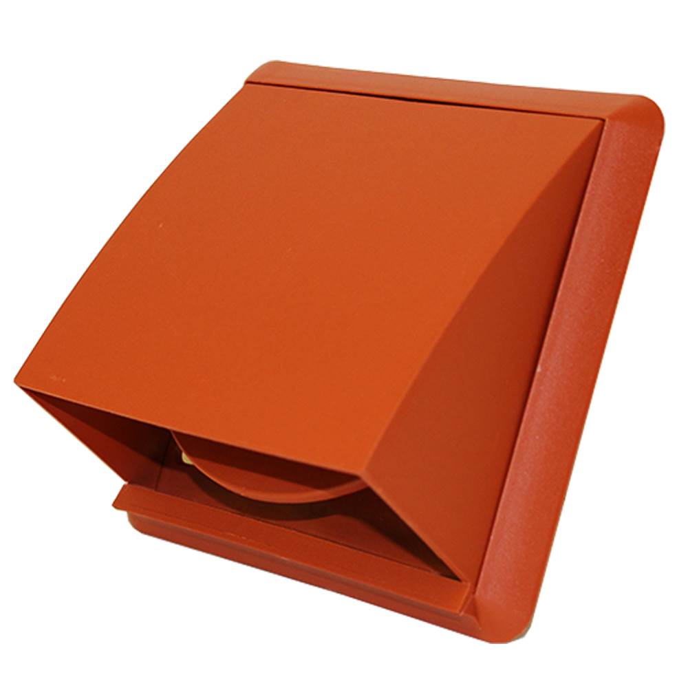 Kair Cowl Vent 110x54mm Rectangular Spigot With Backdraught Shutter - Terracotta