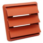Kair Gravity Grille with Round Rear Spigot and Not-Return Shutters - 125mm, Terracotta