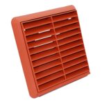 Kair Louvred Grille with Round Rear Spigot - 100mm, Terracotta