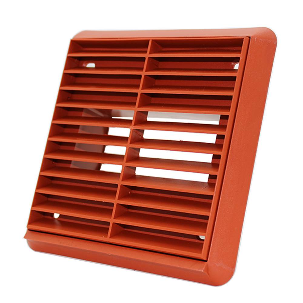 Kair Louvred Grill 110x54mm Rectangular Rear Spigot - Terracotta