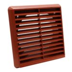Kair Louvred Grille with Round Rear Spigot - 150mm, Terracotta