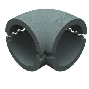 Pack of 12 x Domus Thermal Easipipe Rigid Duct 100mm 90 Insulation Horizontal Bends Grey