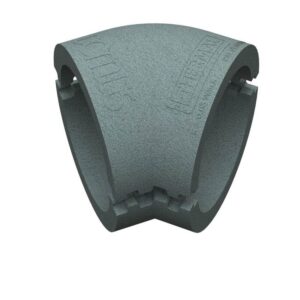 Pack of 3 x Domus Thermal Easipipe Rigid Duct 125mm 45 Insulation Horizontal Bends Grey