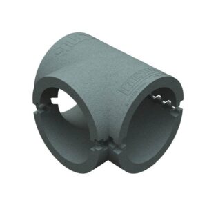 Pack of 3 x Domus Thermal Easipipe Rigid Duct 150mm Insulation Horizontal T Pieces Grey