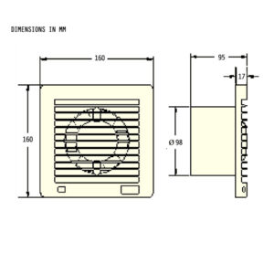 Vectaire AS10TPLUS As Plus Slimline 100mm Axial Fan With Timer