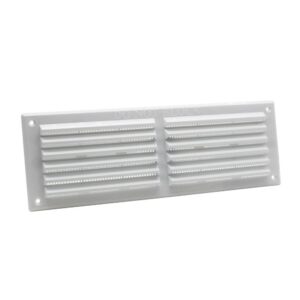 Rytons Louvre Ventilation Grille With Flyscreen - White, 9X3