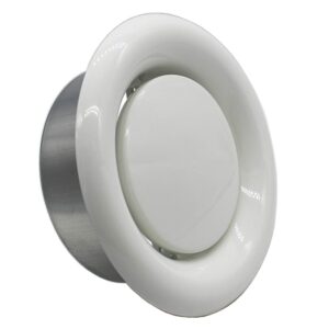 Kair Fire Rated Ceiling Extract Valve – White Coated Metal Vent - 100mm