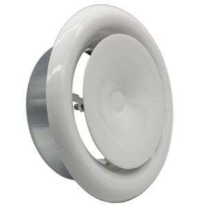 Kair Ceiling Supply Valve White Coated Metal Vent - 100mm