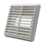 Kair Louvred Grill 110x54mm Rectangular Rear Spigot - White