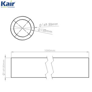 Kair Self-Seal Thermal Ducting - 125mm - 1 Metre Lengths - Box of 6