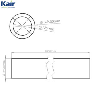 Kair Self-Seal Thermal Ducting - 125mm - 2 Metre Lengths - Box of 6