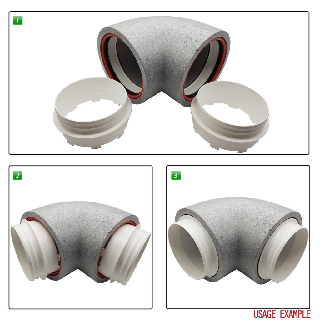 Kair Self-Seal Thermal Ducting - 125mm - 90 Degree Bends - Box of 6