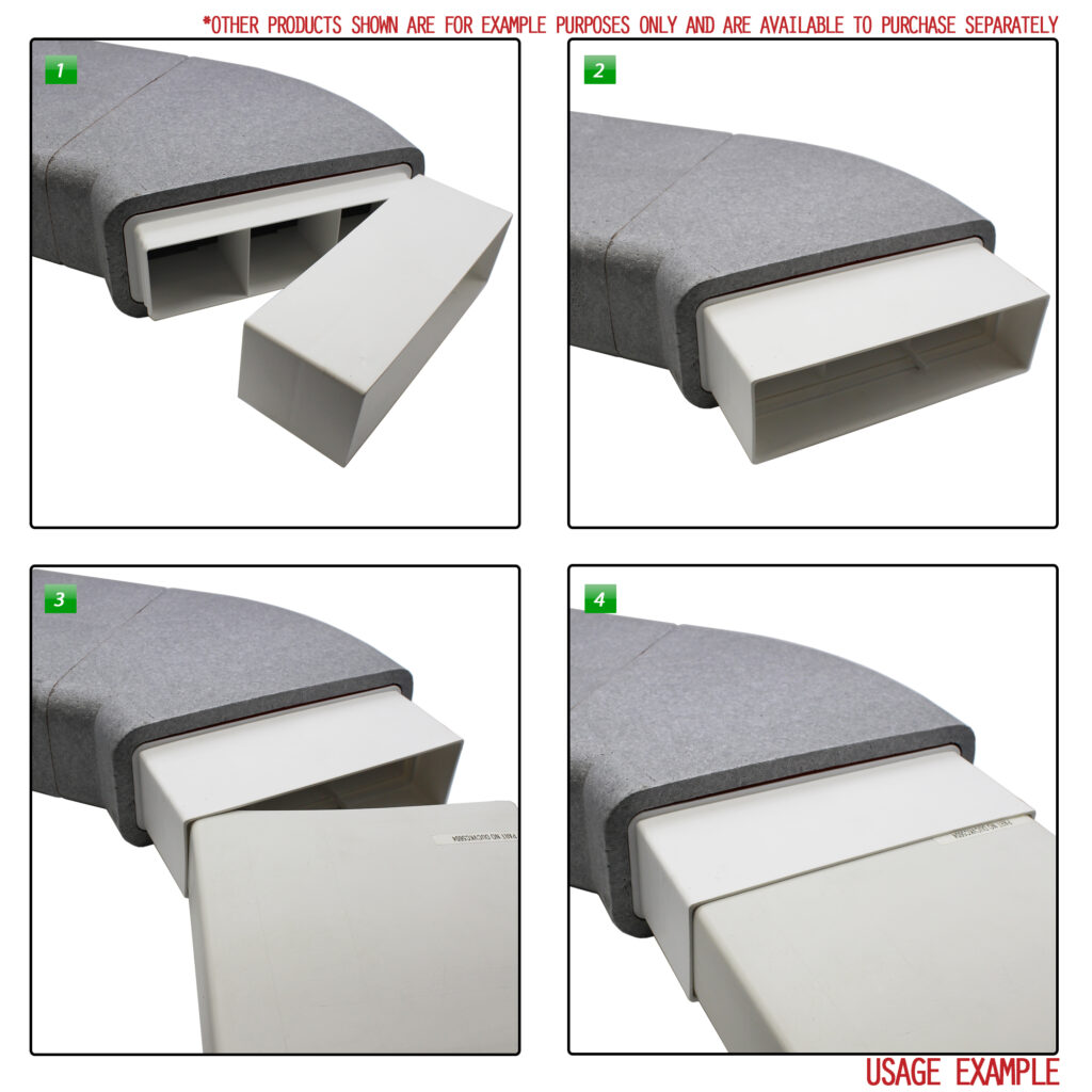 Box of 6 x Kair Self-Seal Thermal Ducting 204X60mm Horizontal 45 Degree Bends Complete With Female Click And Lock Fittings