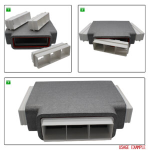 Box of 6 x Kair Self-Seal Thermal Ducting 204X60mm T-Pieces Complete With Female Click And Lock Fittings
