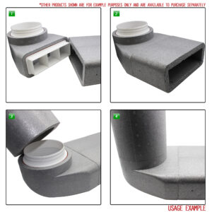 Box of 6 x Kair Self-Seal Thermal Ducting 204X60mm To 125mm Dia Plenums Complete With Female Click And Lock Fittings