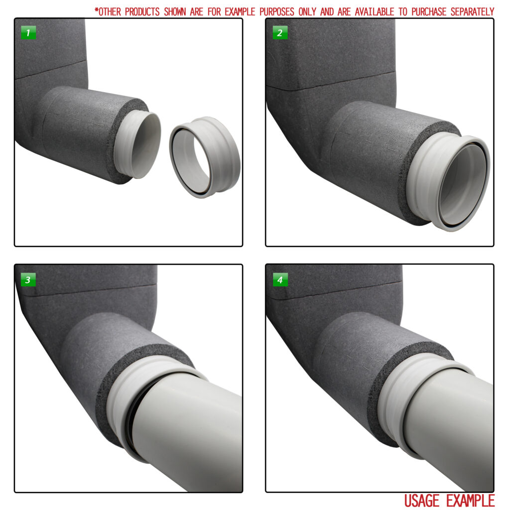 Box of 6 x Kair Self-Seal Thermal Ducting 204X60mm To 125mm Dia Plenums Complete With Female Click And Lock Fittings