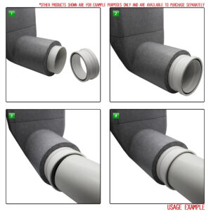 Box of 6 x Kair Self-Seal Thermal Ducting 204X60mm To 125mm Dia Plenums Complete With Female Click And Lock Fittings