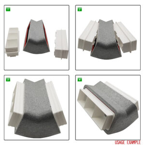 Box of 12 x Kair Self-Seal Thermal Ducting 204X60mm Vertical 45 Degree Bends Complete With Female Click And Lock Fittings