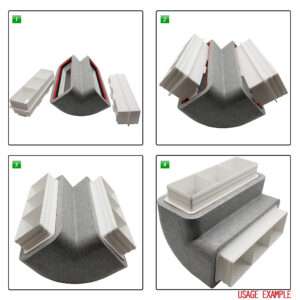 Box of 8 x Kair Self-Seal Thermal Ducting 204X60mm Vertical 90 Degree Bends Complete With Female Click And Lock Fittings