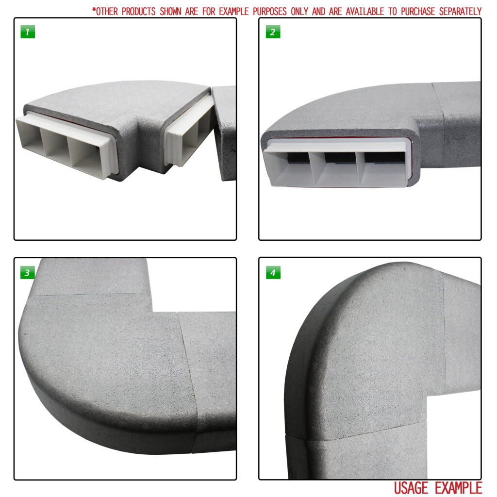 Box of 6 x Kair Self-Seal Thermal Ducting 204X60mm Horizontal 90 Degree Bend Complete With Female Click And Lock Fittings