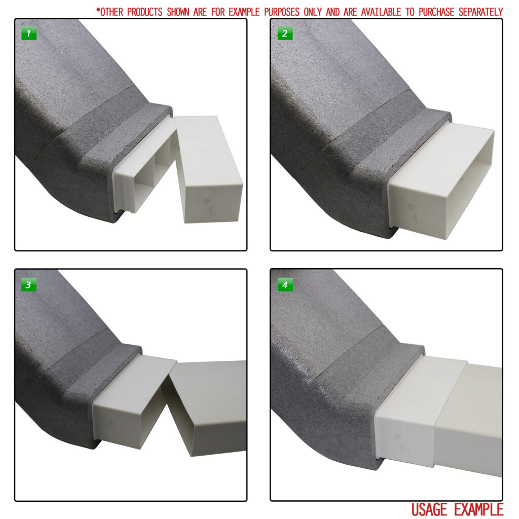 Box of 6 x Kair Self-Seal Thermal Ducting 220X90mm Vertical 45 Degree Bends With Female Click & Lock Fittings