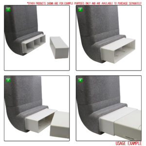 Box of 6 x Kair Self-Seal Thermal Ducting 220X90mm Vertical 90 Degree Bends With Female Click & Lock Fitting