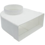 Kair Elbow Bend Adaptor Rectangular to Round 90 Degree - 220x90mm, 125mm