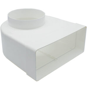 Kair Elbow Bend Adaptor Rectangular to Round 90 Degree - 220x90mm, 125mm