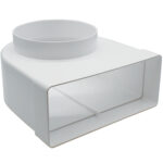 Kair Elbow Bend Adaptor Rectangular to Round 90 Degree - 220x90mm, 150mm