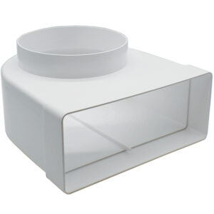 Kair Elbow Bend Adaptor Rectangular to Round 90 Degree - 220x90mm, 150mm