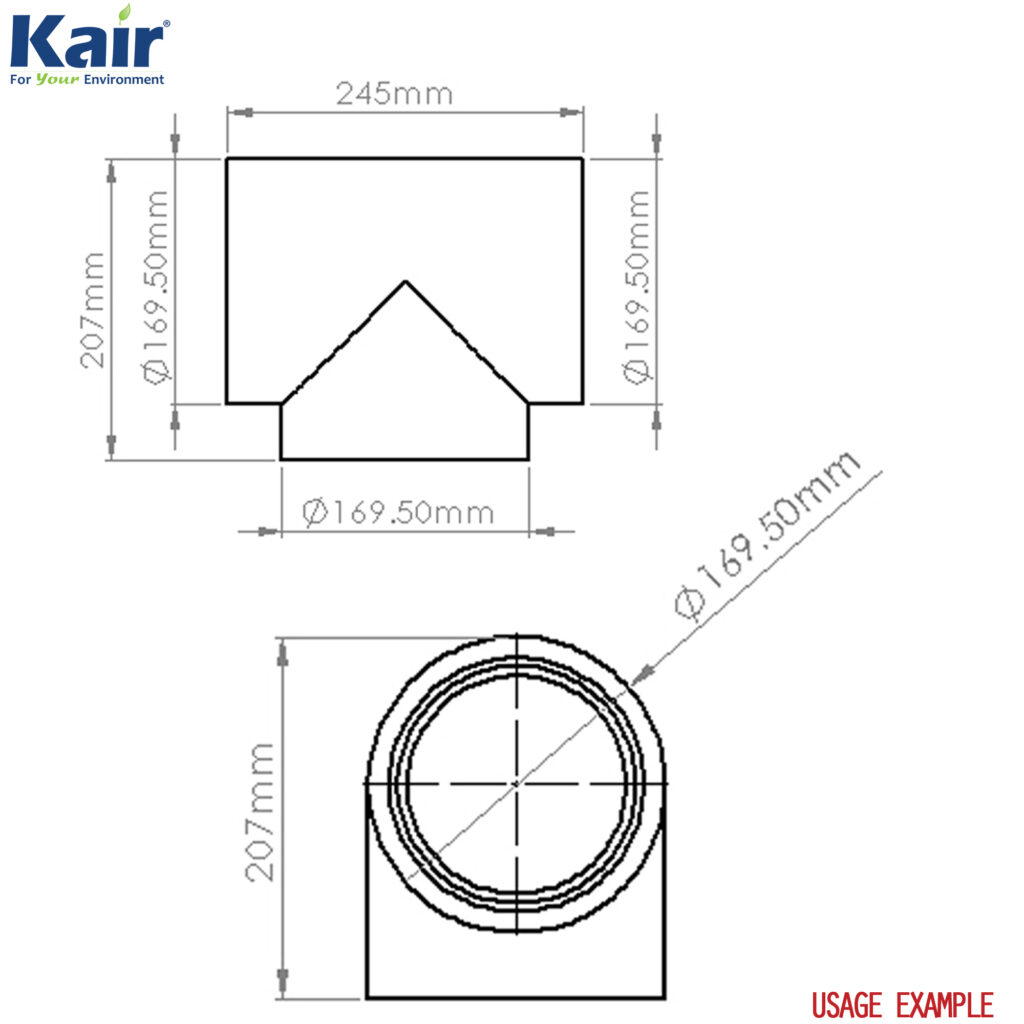 Kair Self-Seal Thermal Ducting - 125mm - T-Pieces - Box of 6