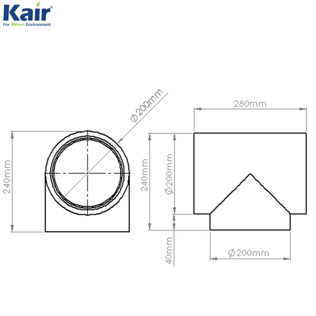 Kair Self-Seal Thermal Ducting - 160mm - T-Pieces - Box of 6