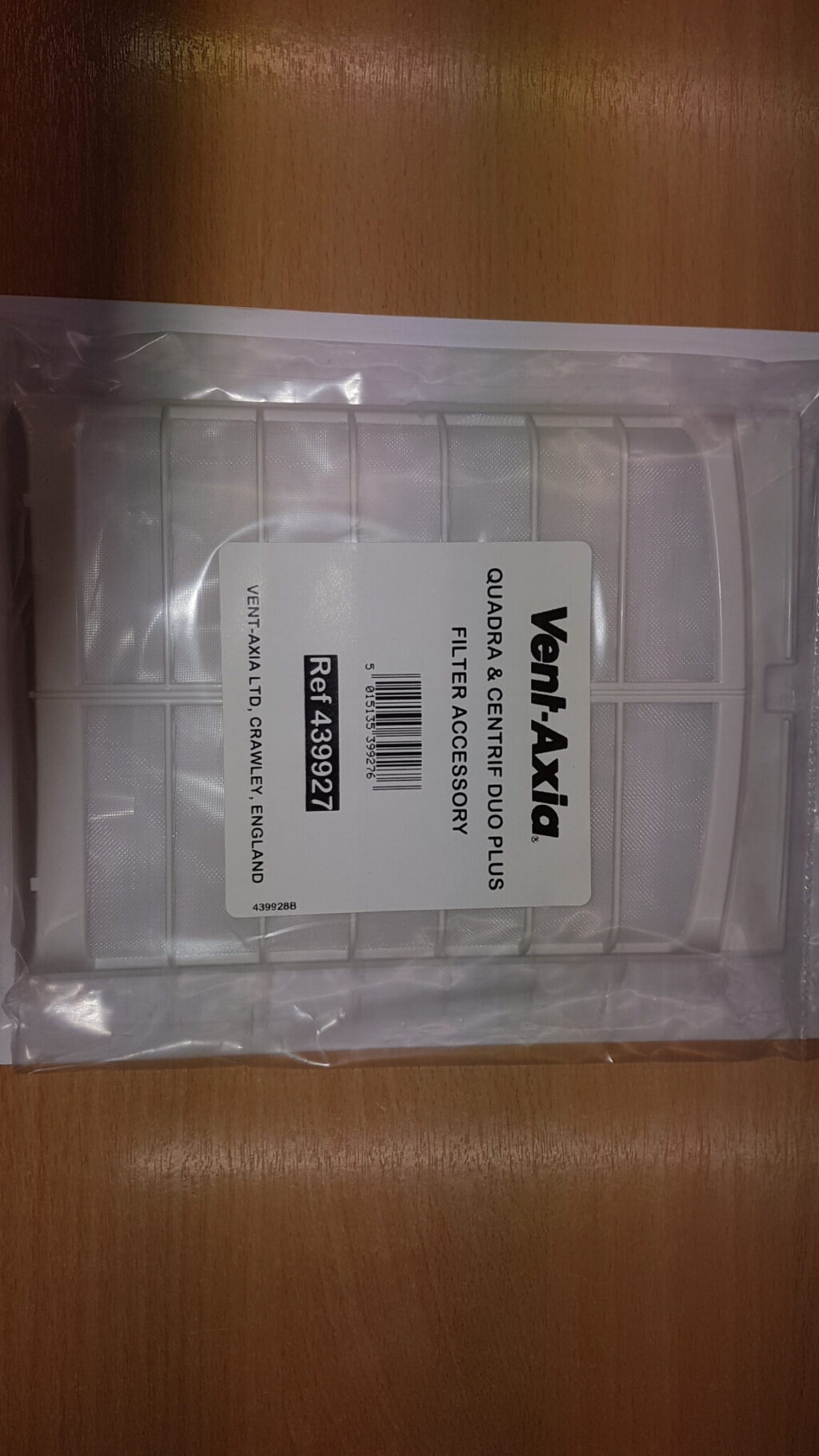 Vent-Axia 439927 Quandra & Centrif Dup Lus Filter Accessory