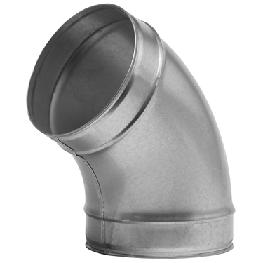 Galvanised Bend – 45 Degrees Pressed - 125mm, Standard