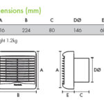 Ventaxia Lo-Carbon VA150T For Kitchen/Utility Rooms With Shutter And Timer (459124)