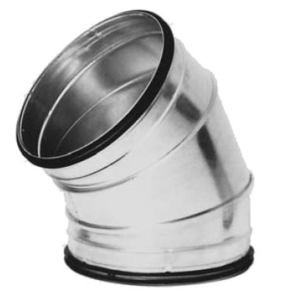 Galvanised Bend – 45 Degree Fabricated - 315mm, Rubber Seal