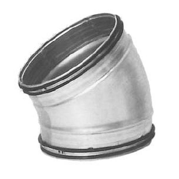 Galvanised Bend – 30 Degrees Pressed - 80mm, Rubber Seal