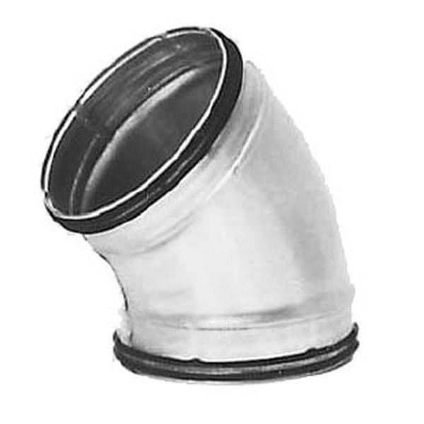 Galvanised Bend – 45 Degrees Pressed - 224mm, Rubber Seal