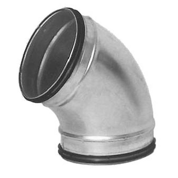 Galvanised Bend – 60 Degrees Pressed - 80mm, Rubber Seal