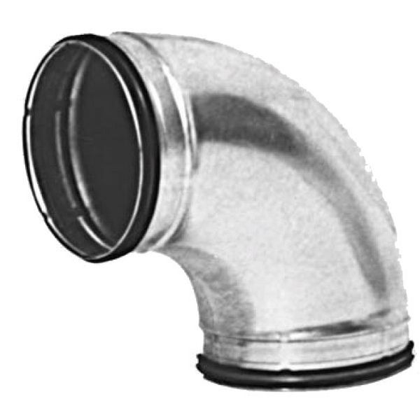 Galvanised Bend – 90 Degree Pressed - 180mm, Rubber Seal