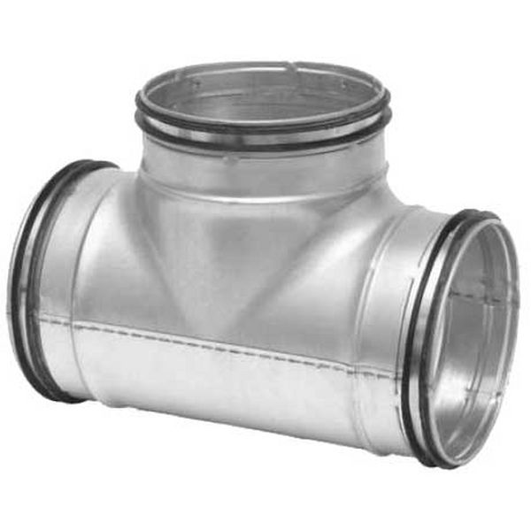 Galvanised Ducting T-Piece - Rubber Seal, 200mm, 200mm