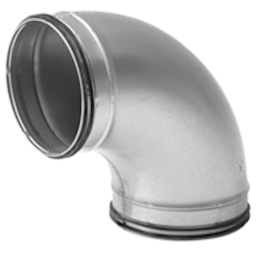 Galvanised Long Pressed Bend – 90 Degrees - 180mm, Rubber Seal