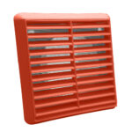 Kair Louvred Grille with Flyscreen – Round Rear Spigot - 125mm, Terracotta