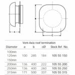 Vent Axia Roof Terminal - 100, 125 & 150mm - 10555150